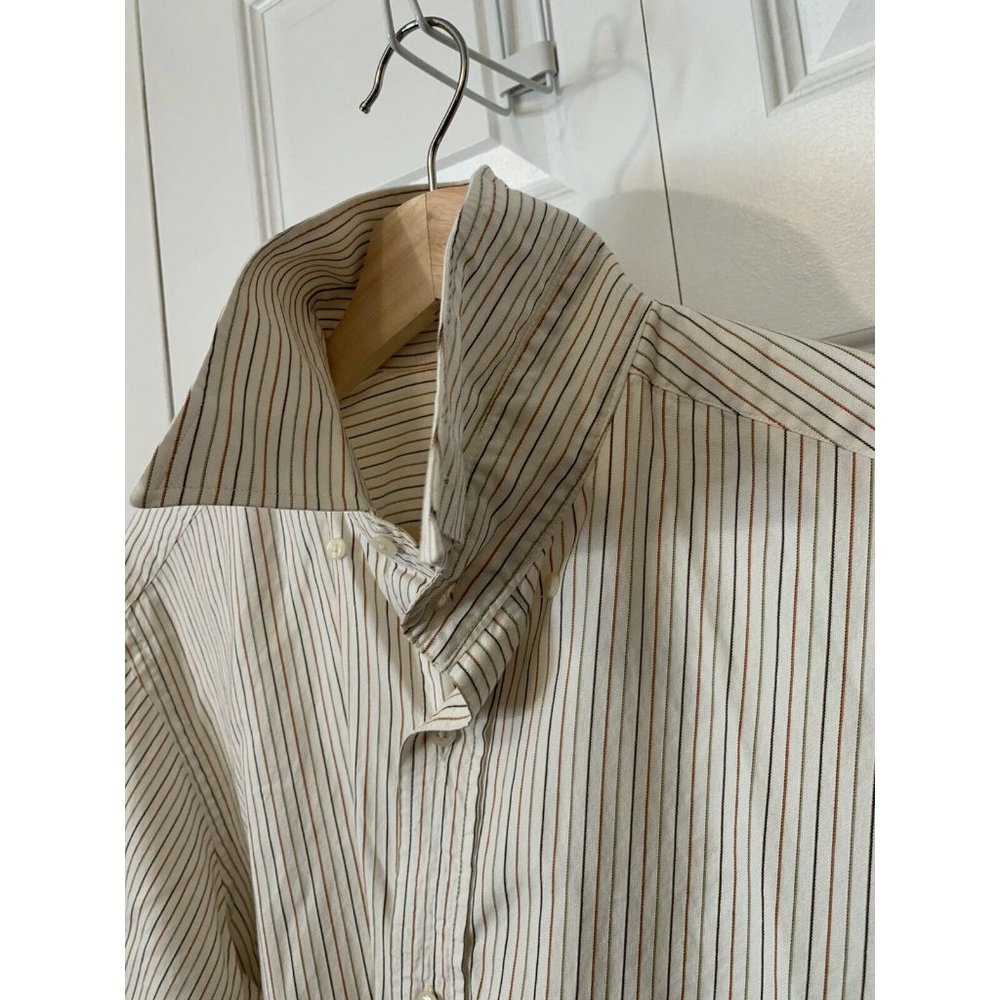 T. HARRIS‎ LONDON Striped Dress long sleeve Shirt Men's Large Cotton Sz 16 Reg